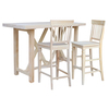 International Concepts Bar Height Table With 2 Slat Back Bar Stools - 30 in. Seat Height K-7228-42-S113-2